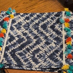 Wild Sage Amelia Indigo Navy & White Tie-Dye Tassel Placemats